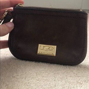 UGG Brown Leather Wristlet